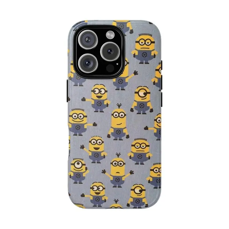 Minions phone case for iphone 11,12,13,14,15,16,17 pro, promax
