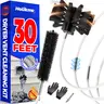 「2026 Upgraded」Holikme Flexible Dryer Vent Cleaner Kit, 30FT Flexible Lint Brush with Drill Attachment, Dryer Lint Remover with Synthetic Brush Head, Flexible Dryer Vent & Chimney Cleaning Brush for Deep Cleaning