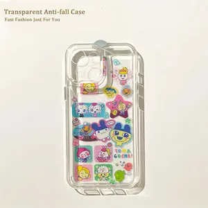 Cartoon Game Tamagotchis Phone Case For iPhone 16 15 14 13 12 11Pro Max Plus Cover Phone Case 001 with Colorful Characters and Clear Design