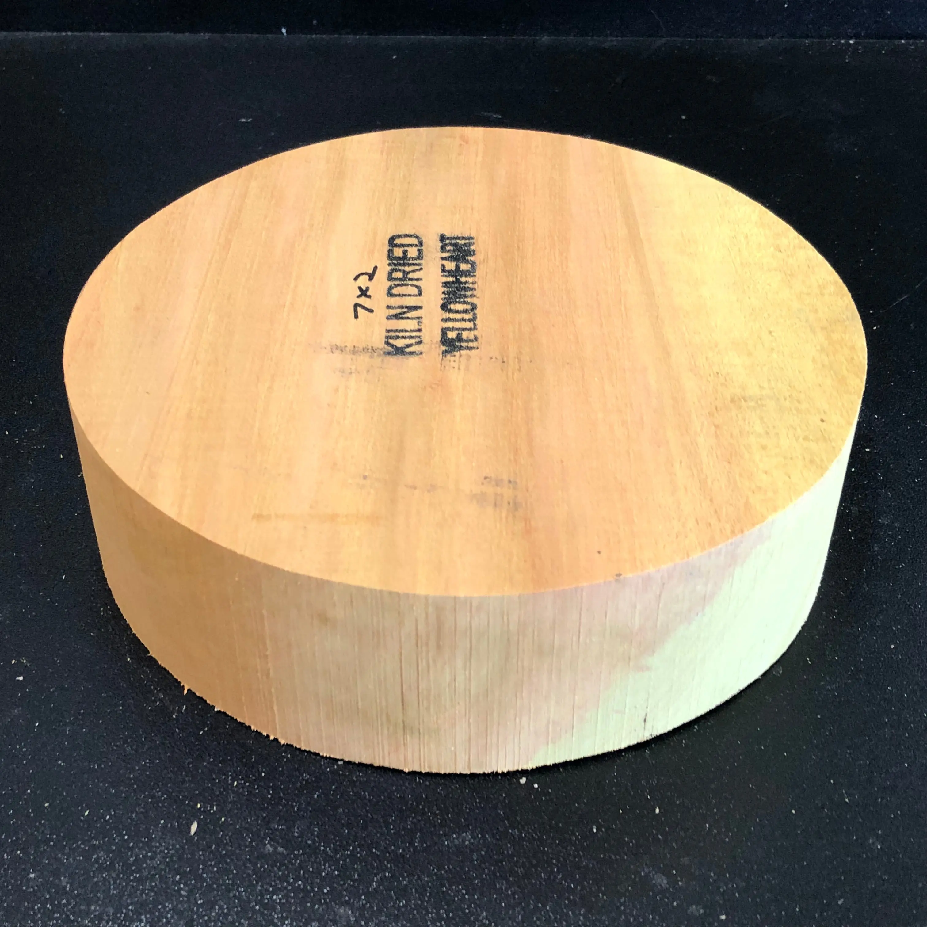 7"x2" KD Exhibition Grade Yellowheart Wood Bowl Turning Blank (#00809)