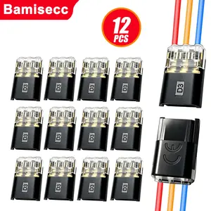 30pcs/12pcs 3 Way 3pin Compact No Stripping Quick Connect Terminal, Wire Connector for Home Electrical, Car Wiring, LED Lights