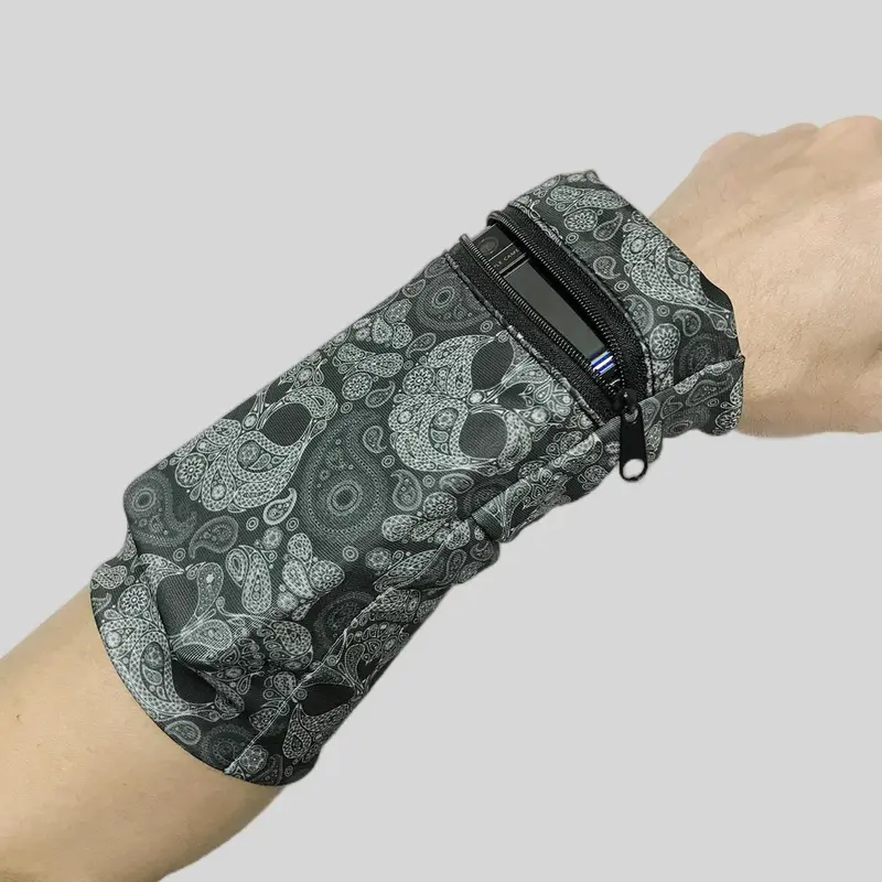 Zip Fly Skull Print Wrist Bag, Portable Small Tool Equipment Backpack, Suitable for Outdoor, Trekking, Hunting, Travel, Hiking