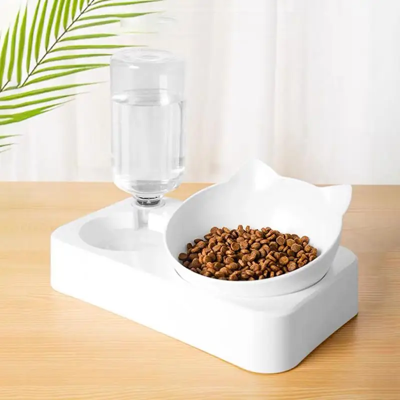 Automatic Water Storage Cat Feeder with Double Bowl, Anti-overturn & Anti-slip Feeding Supplies, Pets Supplies, Cat Accessories