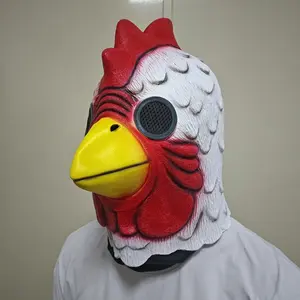 PATYGR Miami Richard Rooster Mask Game Cosplay Funny Animal Head Cover White Rooster Mask Halloween Party Prop Mad Chicken Mask Latex Material Universal Size