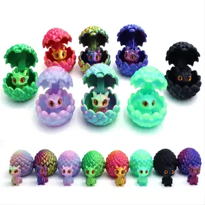 3D Printed Dragon Egg & Dragon Decoration, 1 Set Creative Desktop Ornament, Home Decor for Living Room, Bedroom, Office, Creative Gift, Colorful, Anime Design, Boys & Men gifts