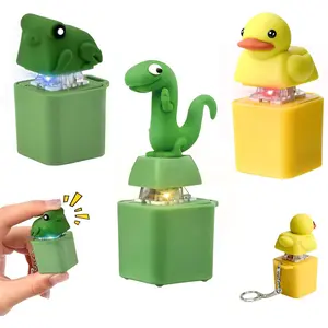 Quacking Duck Croaking Frog Lizard Sounding Keyboard Fidget Toys with Satisfying Tactile Feedback with Sound LED Light and Charging Port for Stress Relief Anxiety Squeeze Toy for Library Office Home