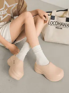 Women's Thick Sole Fashion Hole Shoes, Chef Shoes with Soft Cushioning Insole, Winter Casual Slippers for Women, All Season Wear, EVA Beach Slippers, Thick Bottom Slippers, Ladies Slippers