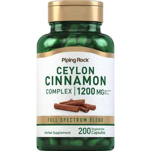 Piping Rock Ceylon Cinnamon Complex Capsules 1200 mg | 200 Count | Herbal Supplement | Vegetarian, Non-GMO, Gluten Free