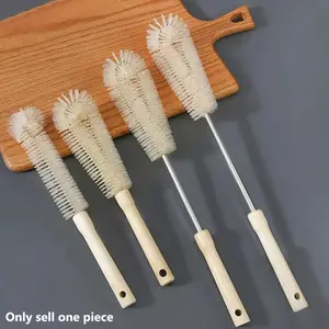 Wooden Handle Bottle Cleaning Brush, 1 Count Household Water Cup Cleaning Tool, Kitchen Cleaning Tool, Baby Bottle