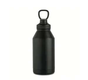 Stainless Steel Water Bottle 64oz Black Drinkware Flasks for Everyday Use
