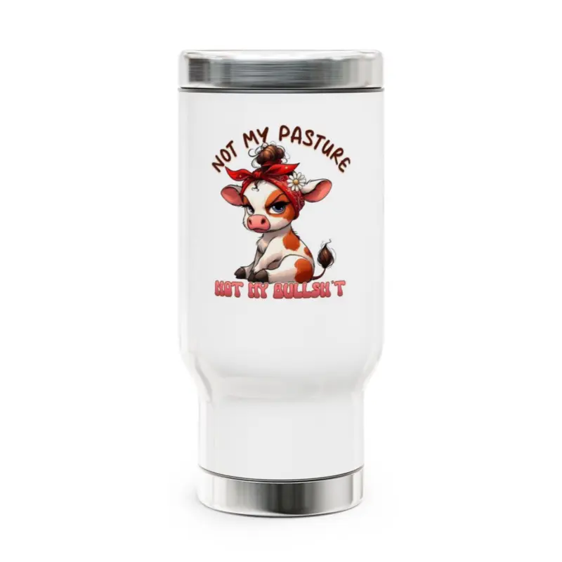 14oz Stainless Steel Insulated Beverage Mug with Handle, BPA-Free Plastic Lid, Glossy Portable Travel Drinkware for Outdoor Use (insulation feature included)