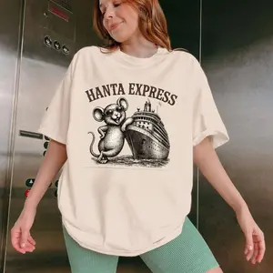 Hantavirus Mouse Shirt, Hanta Express Cruise Tee, Funny Virus Rodent Shirt, First Class Carrier Tee, Unisex Short Sleeve Tee