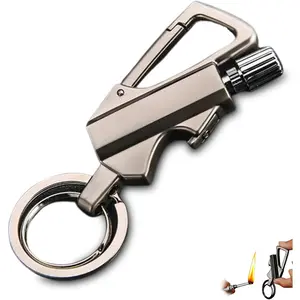 Permanent Match Infinity Lighter, Waterproof Key Chain Lighter Match, Reusable Keychain Lighter Match Strike with Bottle Opener (empty of fuel)