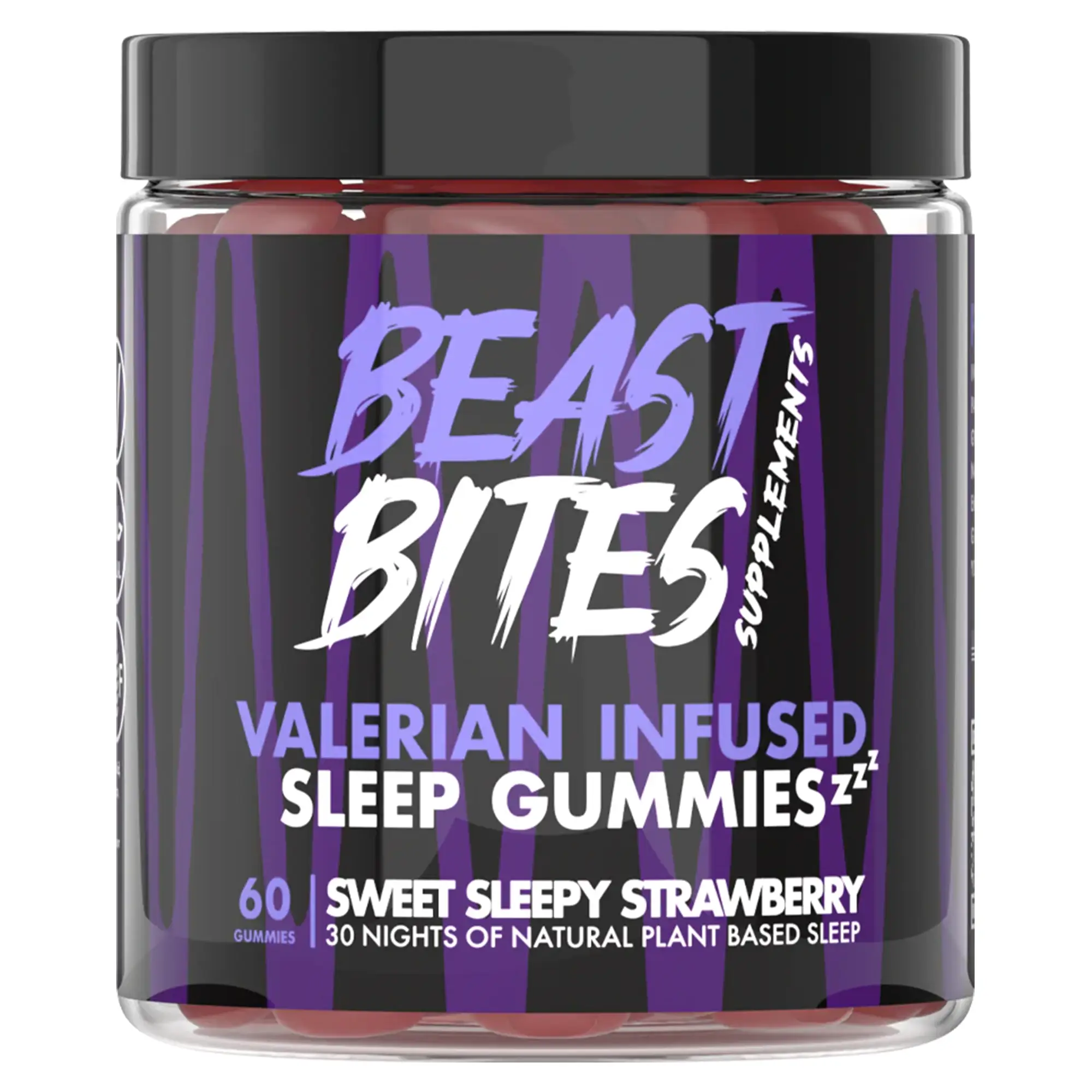 Valerian Infused Sleep Gummies - With L-Theanine & Magnesium Glycinate - Sweet Sleepy Strawberry Flavor - 60 Gummies (30 Servings) Healthcare Dietary