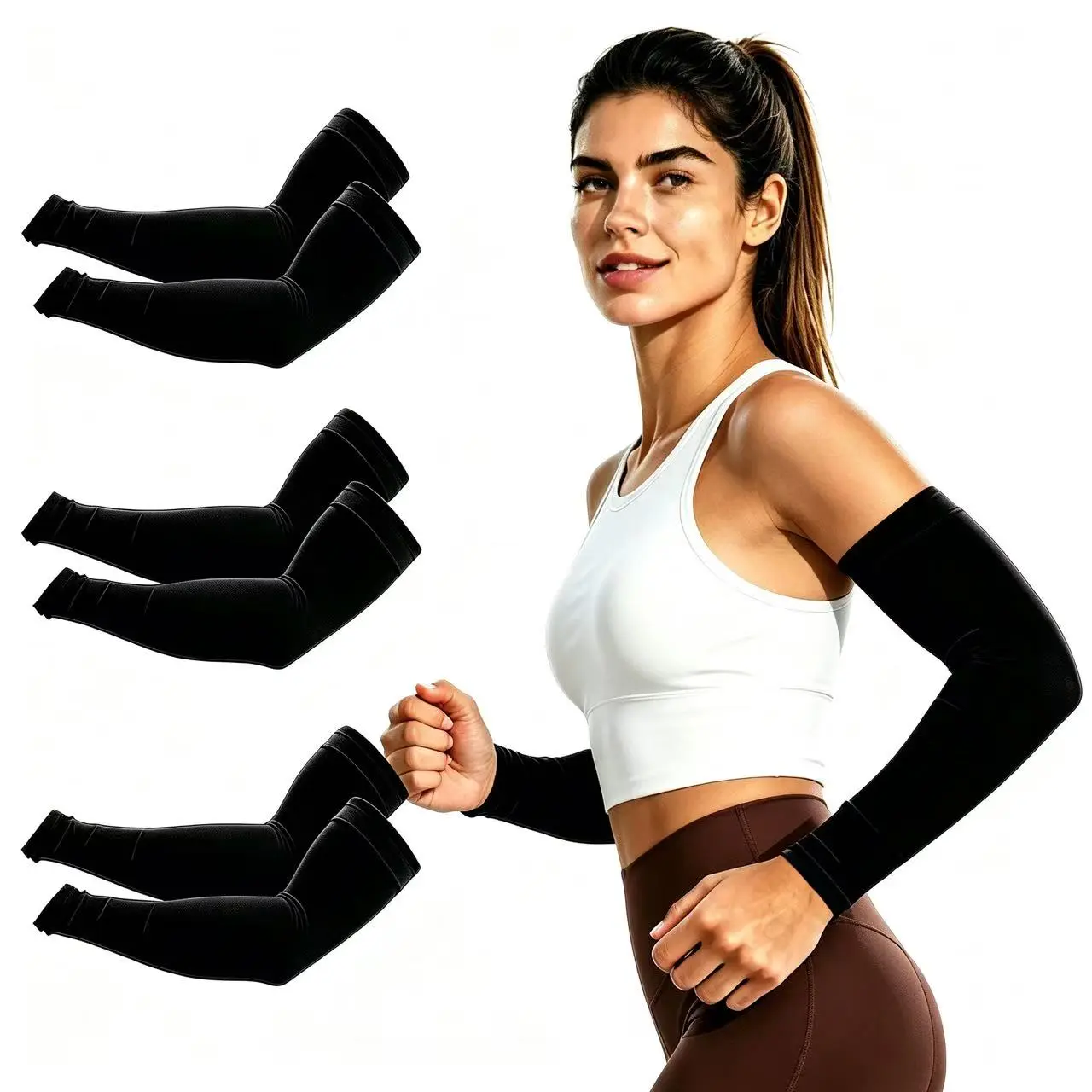3 Pairs UPF 50 Cooling UV Protection Arm Sleeves for Men & Women, Breathable Stretch Tattoo Cover Up Sun Arm Covers, Sw  Lightweight Sun Protection Sleeves Ideal for Cycling, Golf, Driving, Running, Fishing, Hiking & All Kinds of Outdoor Sports Activities