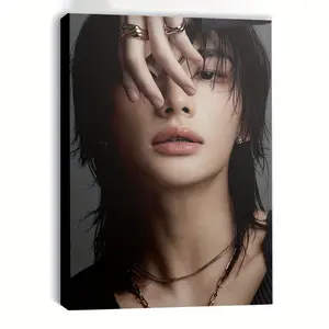 1 piece, Hyunjin Portrait Theme Canvas Wall Art Decoration, Suitable for Living Room, Bedroom, Studio, Salon, and Dormitory Decoration