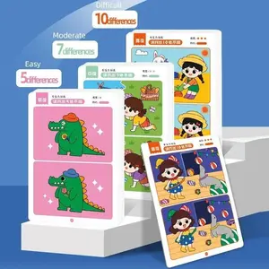 64pcs Kids Montessori Educational Game Cards Error-finding Games Baby Early Education Toys Concentration Training Reusable Cards