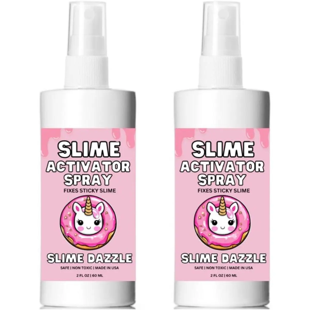 Slime Activator Spray 2 Fl Oz x 2 Pack Fix Sticky Slime Made in USA Slime Dazzle