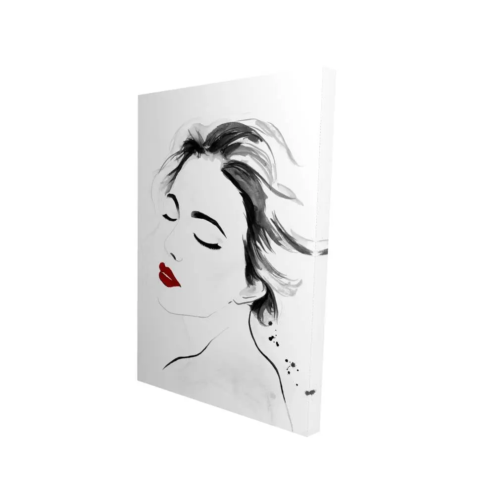 Begin Home Decor 2080-3624-FI58-2 24 x 36 in. Right Side Watercolor Serenely Lady Portrait - Bedroom Canvas