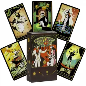 Fantasy Night Theater Tarot Card Game, Tarot Card Decks, 78pcs/box Tarot Card Game, Family Party Entertainment Game Card, Fun Card Game for Teens & Adults, Halloween, Durable Tarot Cards