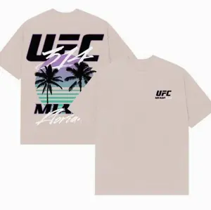 Mens Tan UFC 314 Sunset Shirt, Fight Night Graphic Tee, Ultimate Fighting Championship Fan Shirt, Official MMA Event Apparel 2OD9K