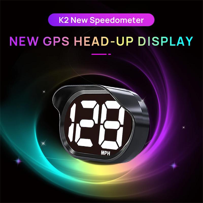 KUOWEIHUD LCD Digital GPS Odometer HUD - USB Plug-In Car Electronics with LCD Screen, Speed/Odo Tracking, GPS Signal Strength Monitor, Vehicle Accessory for Cars, Trucks, SUVs