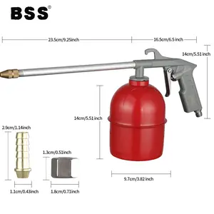 BSS DG-10-A Professional Air Blow Gun,  High-Pressure Pneumatic Cleaning Tool with Extended 4 inch Nozzle,  Heavy-Duty Aluminum Alloy Body Air Duster for Engine Bay,  Woodworking & Industrial Dusting, 1/4" NPT Inlet, Max 150 PSI