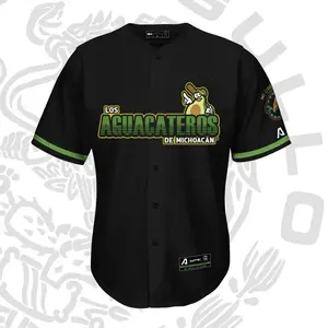 Los Aguacateros de Michoacán Baseball Jersey, Avocado Team Graphic Print Button-Up Shirt, Unisex Jersey