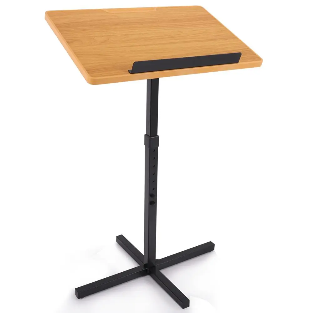 Commercial Office Furniture Lectern Presentation Podium Floor Stand - Portable Ergonomic Reading Platform with Adjustable Height, Slanted Top Shelf, MDF Construction, Bolts for Adjustment - Ideal for School, Office Use, Mdf/Alloy