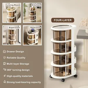 Multifunctional Mobile Storage Cart with Organizer Racks - Perfect for Office, Kitchen, Bathroom & Storage Room, Snack & Drink Trolley Drawer