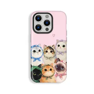 Cute Cat Pattern, Suitable for IPhone17 Pro Max, 17Pro, 16Pro, 15, 14, 13, 12. Beautiful Phone Case |     Shockproof Protective Case |     Smart Phone Case, A Gift for Girls and Boys