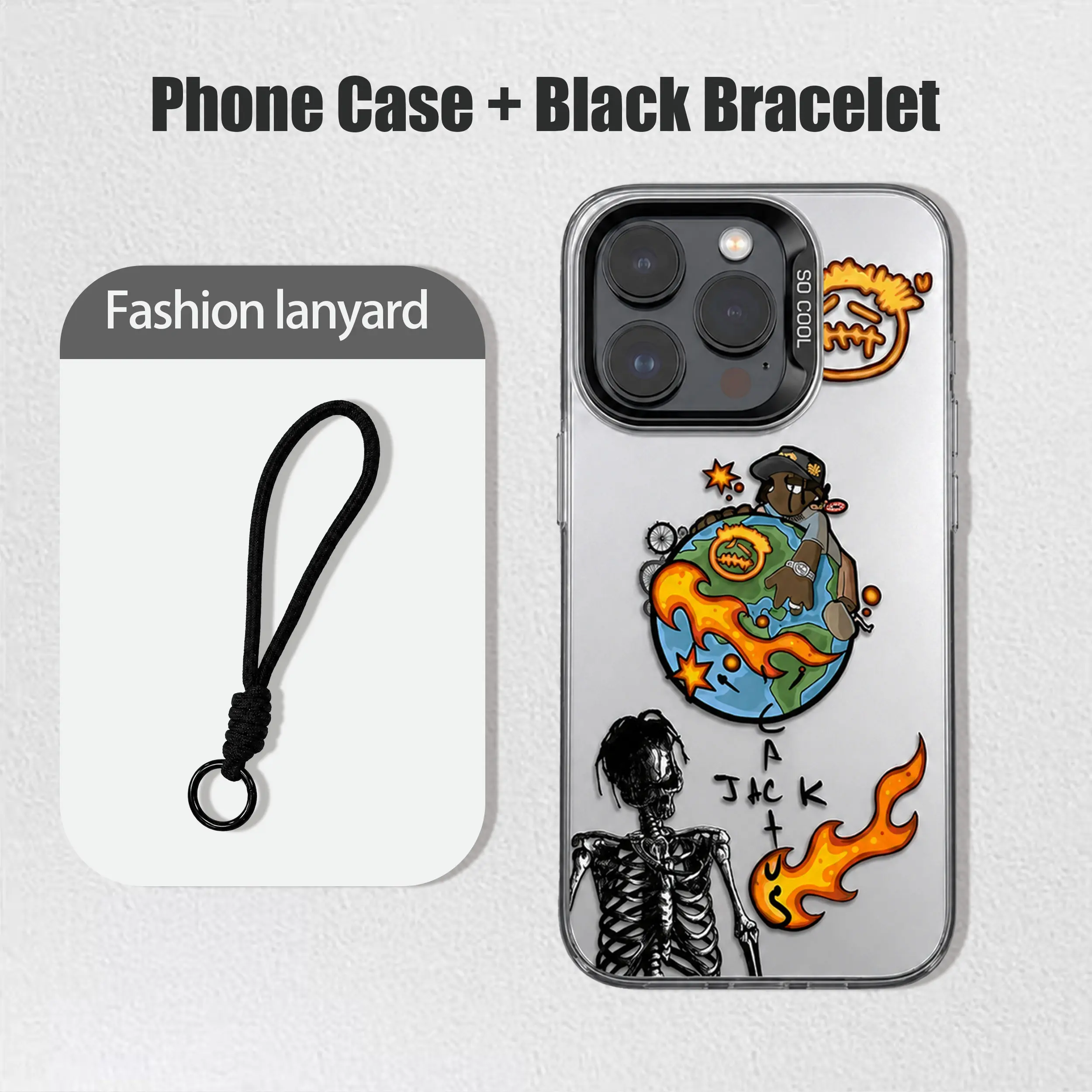 Trendy Cactus Jack Rapper Pattern IMD Laser Anti-Drop Phone Case For iPhone 11 To 17 Mini Pro Max Plus Minimalist IG Style Ideal Gift, Phone Accessories, Tpu Durable Cellphone, Aesthetic, Smartphone, Casing, Cover, Protection, Handheld