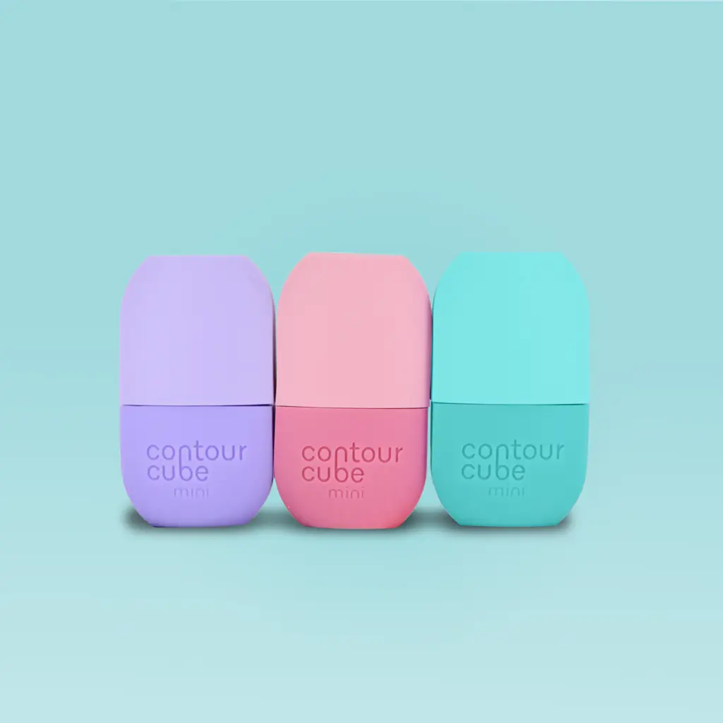 Contour Crew Mini Bundle | 3x Contour Cube Mini Ice Facial Tools | Sculpt, Depuff, Target Eyebags | Skincare Set for Gifting or Travel