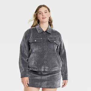Women's Holiday Flocked Denim Jacket - Universal Thread