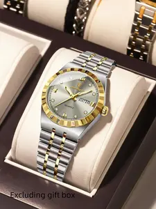 Poedagar Luxury Fashion Women's Quartz Watch Night Light Waterproof Week Date Women's Watch Stainless Steel Women's Quartz Watch as a Gift for Best Friends