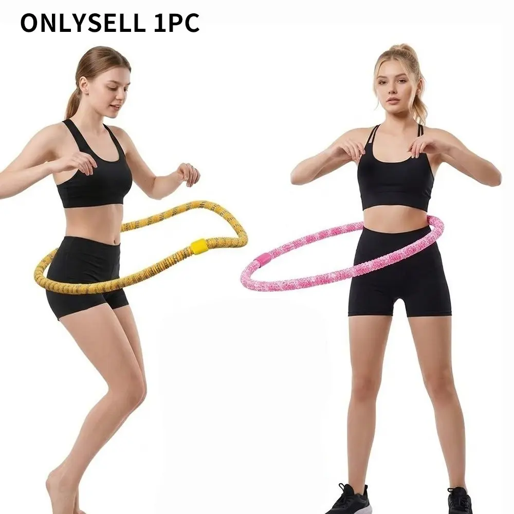 1-Pack Rotating Weighted Hula Hoop, Foldable Soft Spring Ring, Waist Flow Training Anytime, Designed for Women, Flexible Quiet Hula Hoop, Portable Hula Hoop