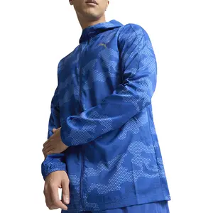 PUMA Mens Run Favorite Woven Jacket Athletic Outerwear Casual Pockets - Blue
