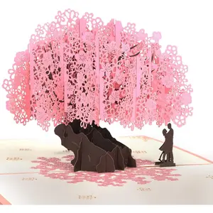 Pop Up Wedding Anniversary Card, 3D Love Card, Valentines Gift for Her, with Envelope and Blank Note