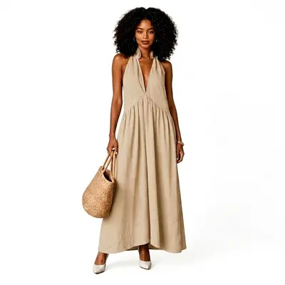 Pretty Little Thing Linen Dress - TikTok Shop