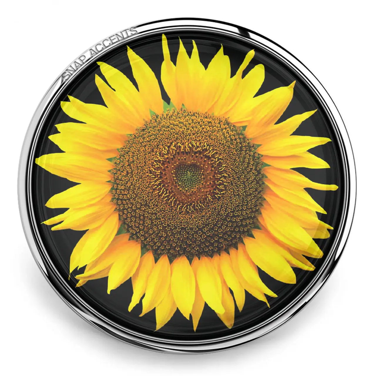 Sunflower Snap - Black, 18MM Snap Jewelry Interchangeable Snap Charm Button
