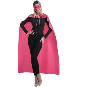 Adult Superhero Cape & Mask Halloween Costume Cloak for Superhero Theme Day Dress Up Party