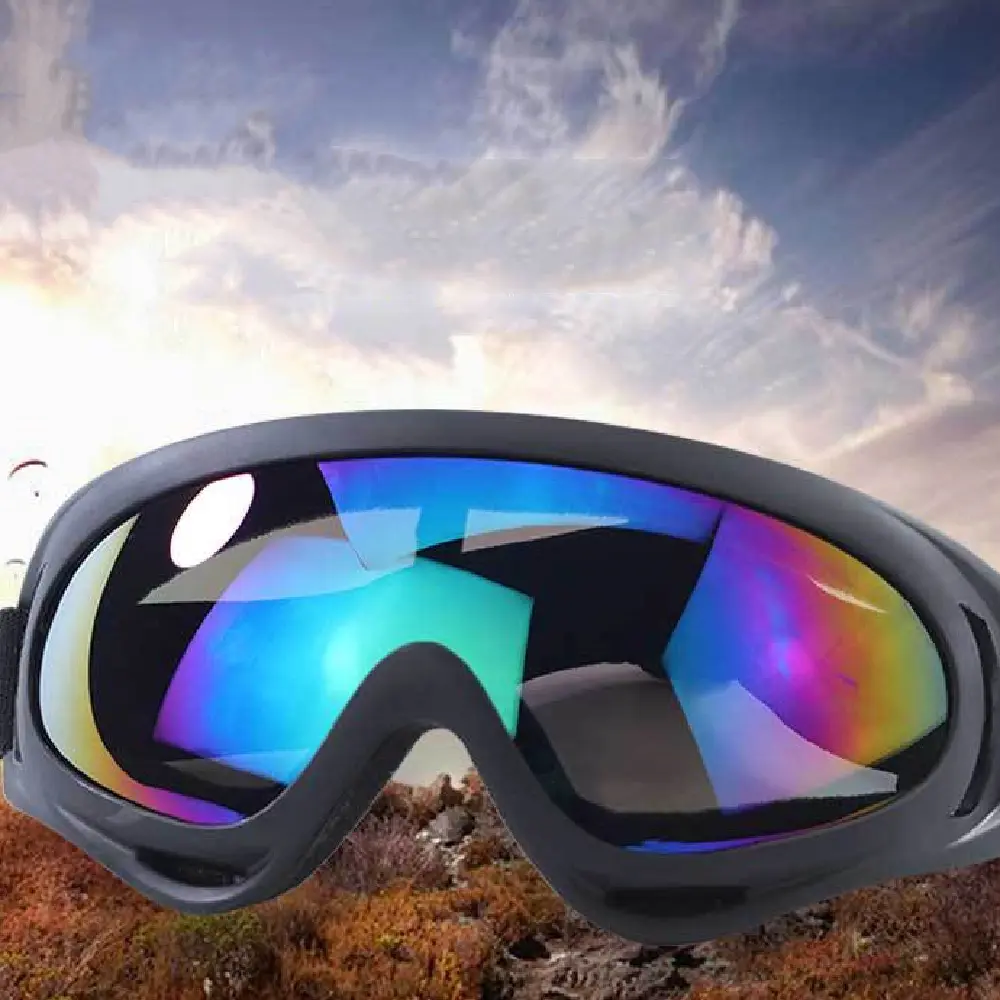 Unisex Windproof Ski & Snowboard Goggles - UV Prevention, Anti-Fog, Durable Plastic (PC) Lens, Lightweight, All-Day Comfort, Harsh Condition Protection, Red/Black/Green Frame Transparent Sheet Sports Eyewear, Sun Protection, Ski Goggles