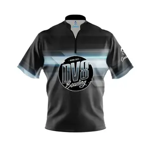 *FREE Custom Name & Logo* DV8 Teal Halo Quick Ship CoolWick Sash Zip Bowling Jersey