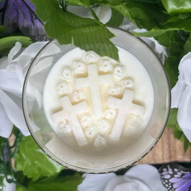 Tee's Beeswax Sweet Trinity Vanilla Buttercream 7.5oz 213g 100% Soy Wax Candle with Butter Coconut Vanilla Maple Notes