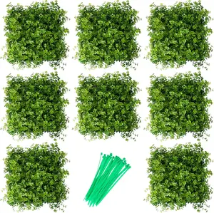 Artificial Grass Wall Panels, UV-Resistant Green Wall Panels,  Fence Screen, Greenery Wall Backdrop for Indoor & Outdoor Decor,  Wall Green Wall Decor - 20"*20" 8 Pack