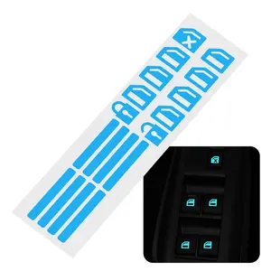 Glow-In-The-Dark Car Window Lift Button Stickers, Night Safety Switches, Enhance Visibility & Style, Interior Car Accessories