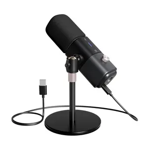 NearStream AM25X USB&XLR Podcast Microphone | Condenser Mic with Sturdy Desk Stand