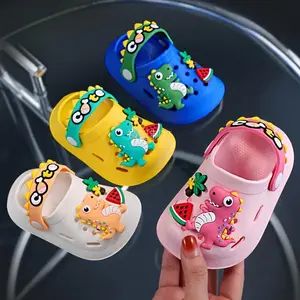 NewCute Little Crocodile Charms Youngsters Clogs Slip On Sandals Youngsters Little Youngsters Lightweight Slippers for Boys and Girls Outdoor Indoor Beach Slippers