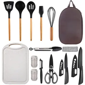 Silicone Camping Cooking Set Car Camping Essentials Cooking Kitchen Set, RV Camping Cookware Must Haves Gifts Camping Cooking Essentials, Camp Cooking Set  Travel Hiking Picnic