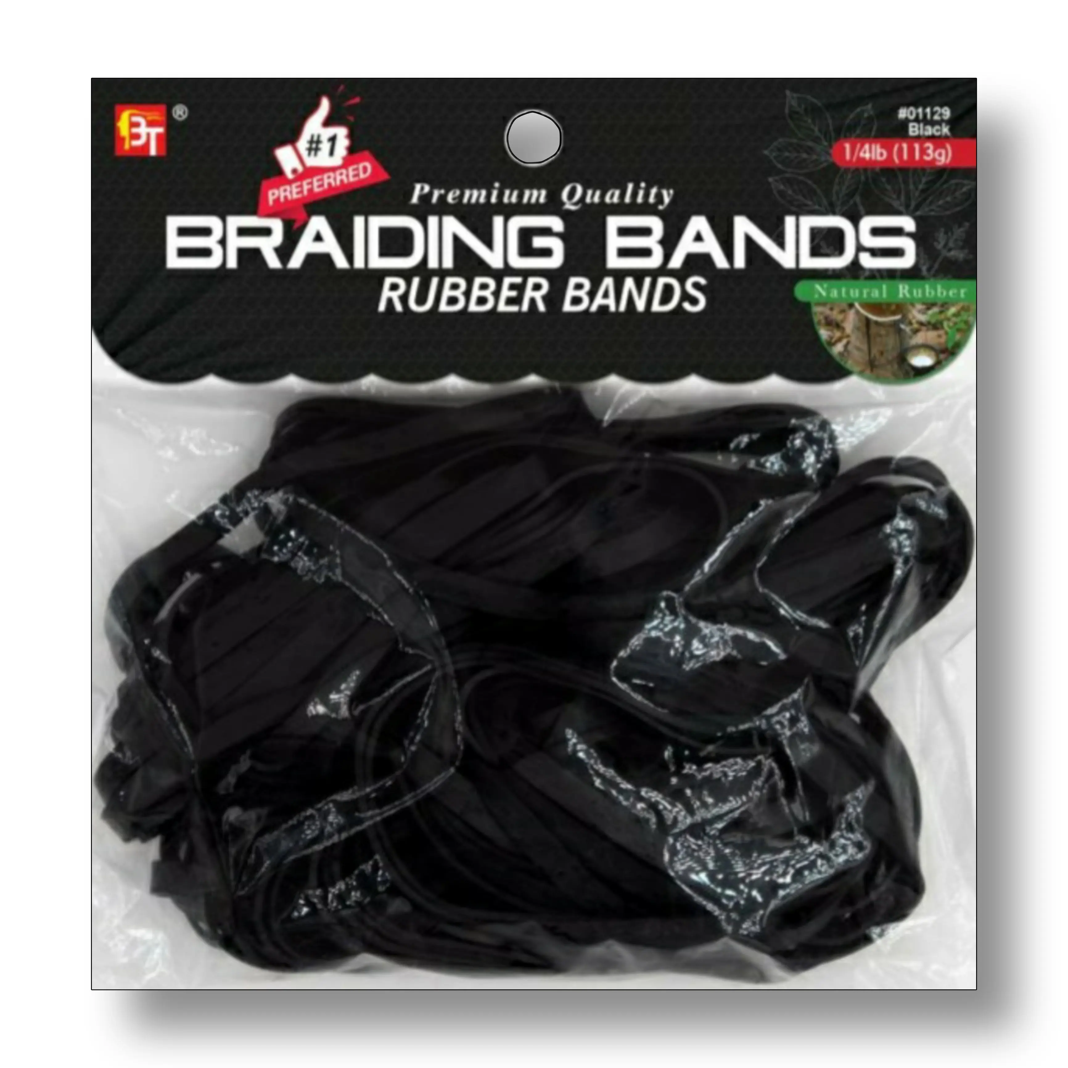BT Hair Braiding Rubber Bands, Premium Quality Natural Rubber, 1/4lb Hair Accessories for Braiding Hairstyles